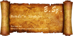 Bokán Szabin névjegykártya